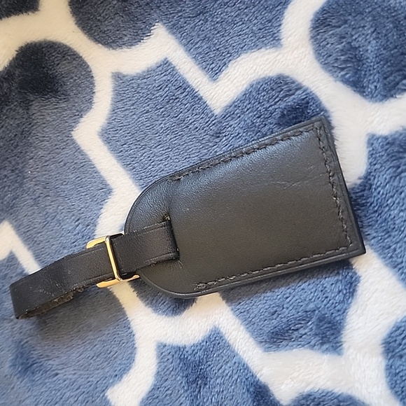 Louis Vuitton Black Leather Mini Luggage Tag - Picture 2 of 2
